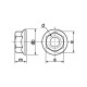 Ecrou à embase crantée Ø M12 mm en inox A4