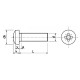 Voici la vis pour métaux 2X12 composée d'une tête cylindrique pozidriv pour utilisation avec un cruciforme ou pozi