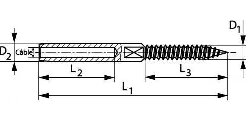 schema embout à sertir filetage bois