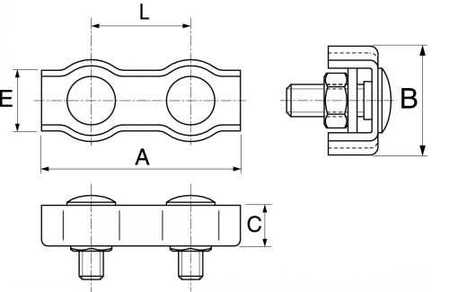 schema serre câble plat double